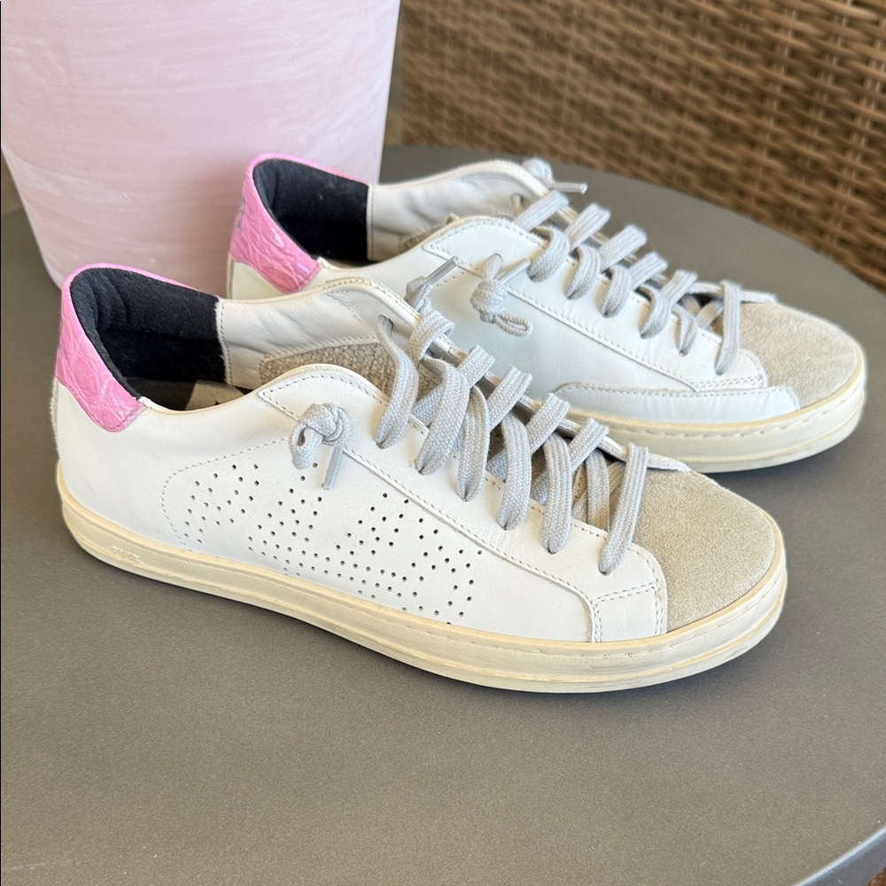 P448 White , Gray and Pink Women's Sneakers
